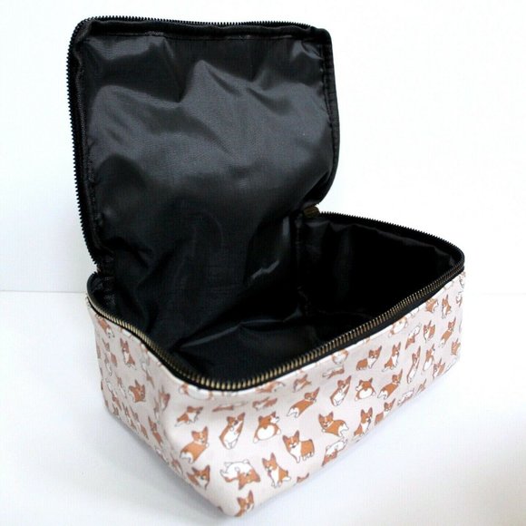 Corgi 2-Pieces Makeup Bag Set Clear and Corgi Print - Picture 5 of 12